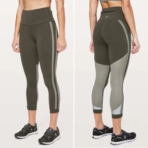 Lululemon High-Waisted Olive Green Leggings Size 6